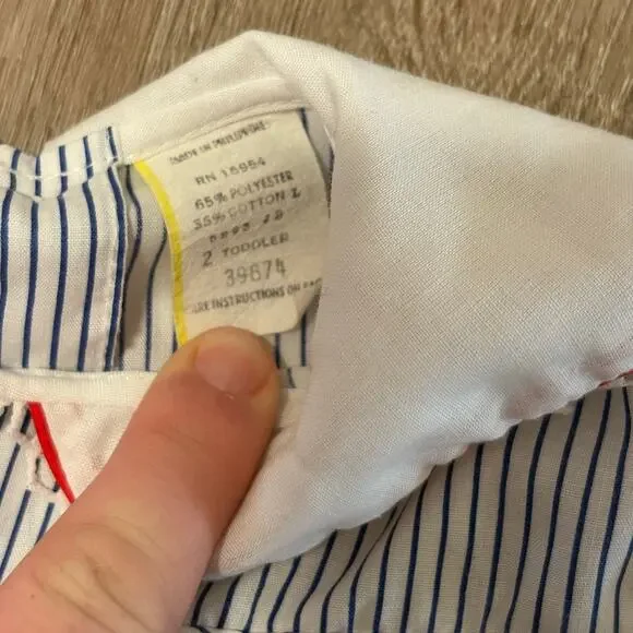 Smocked Sailboat Dress 2T Nautical Peter Pan Collar - Picture 5 of 9